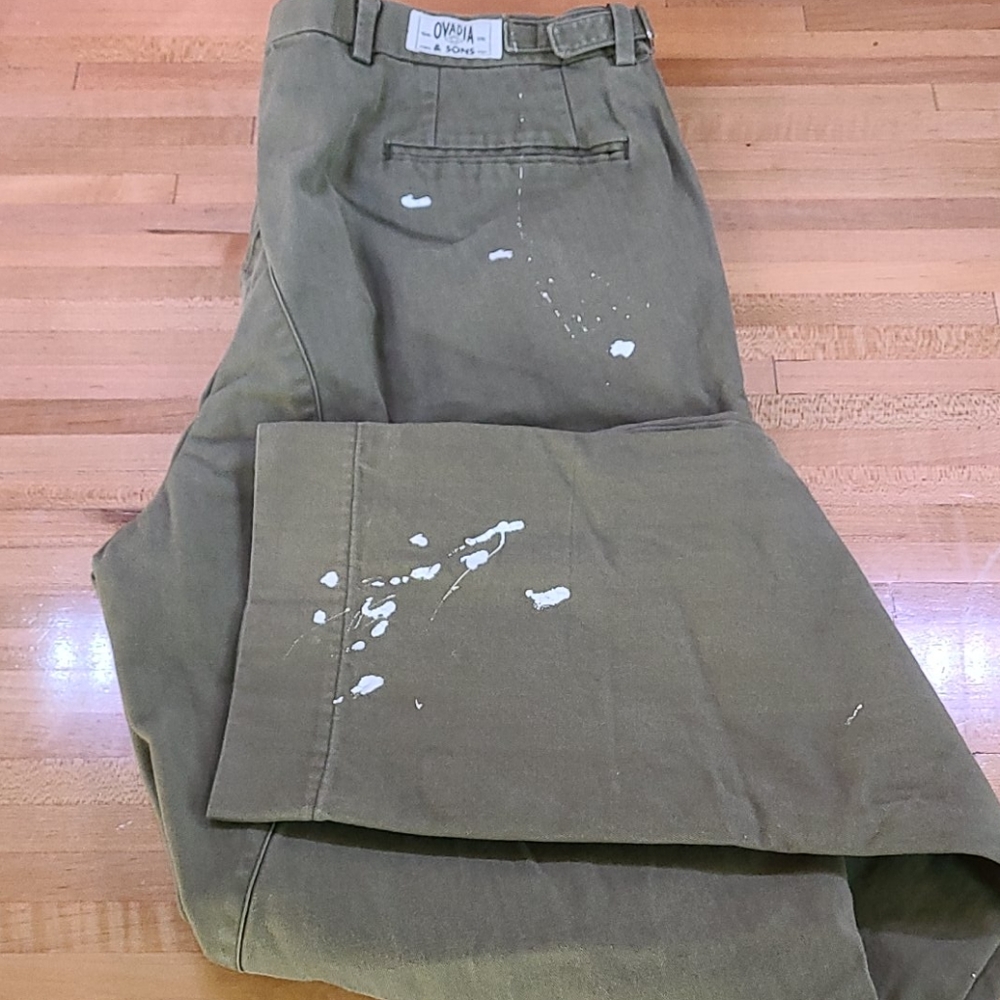 Ovadia & Sons Green "paint" pants size 34